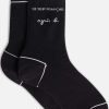 Le Slip Français Chaussettes En Coton | Chaussettes Mi-Hautes Mixtes En Coton - Lucas Noir Rayures