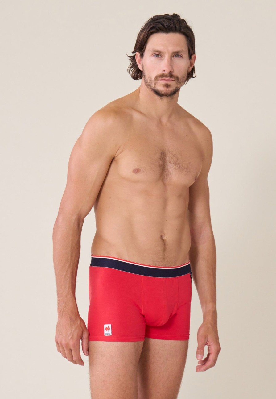 Le Slip Français Sous-Vetements De Sports | Boxer En Coton - Marius Rouge/Bleu Marine Xv De France