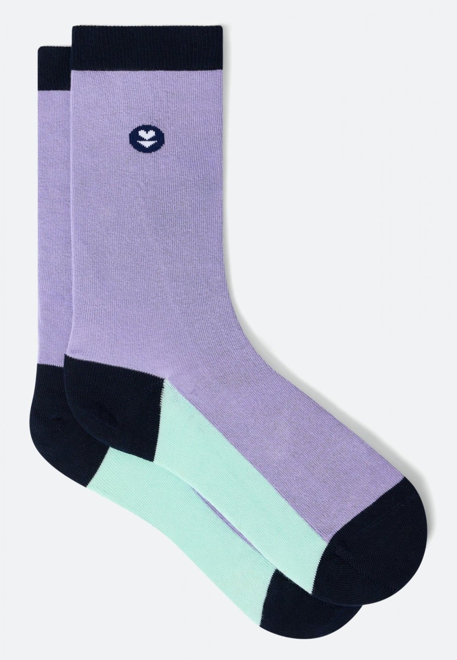 Le Slip Français Chaussettes En Coton | Chaussettes Mi-Hautes Mixtes En Coton Bio - Lucasbloc Glycine Baie Marine