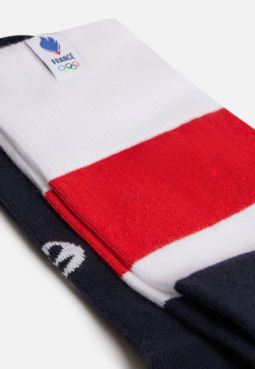 Le Slip Français Chaussettes En Coton | Chaussettes Mi-Hautes Mixtes En Coton Bio - Lucas Marine Equipe De France