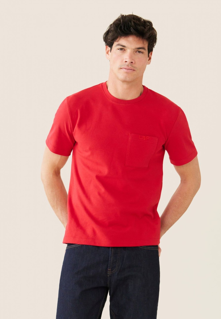 Le Slip Français Haut | T-Shirt Homme En Coton - Sasha-Rouge Cerise