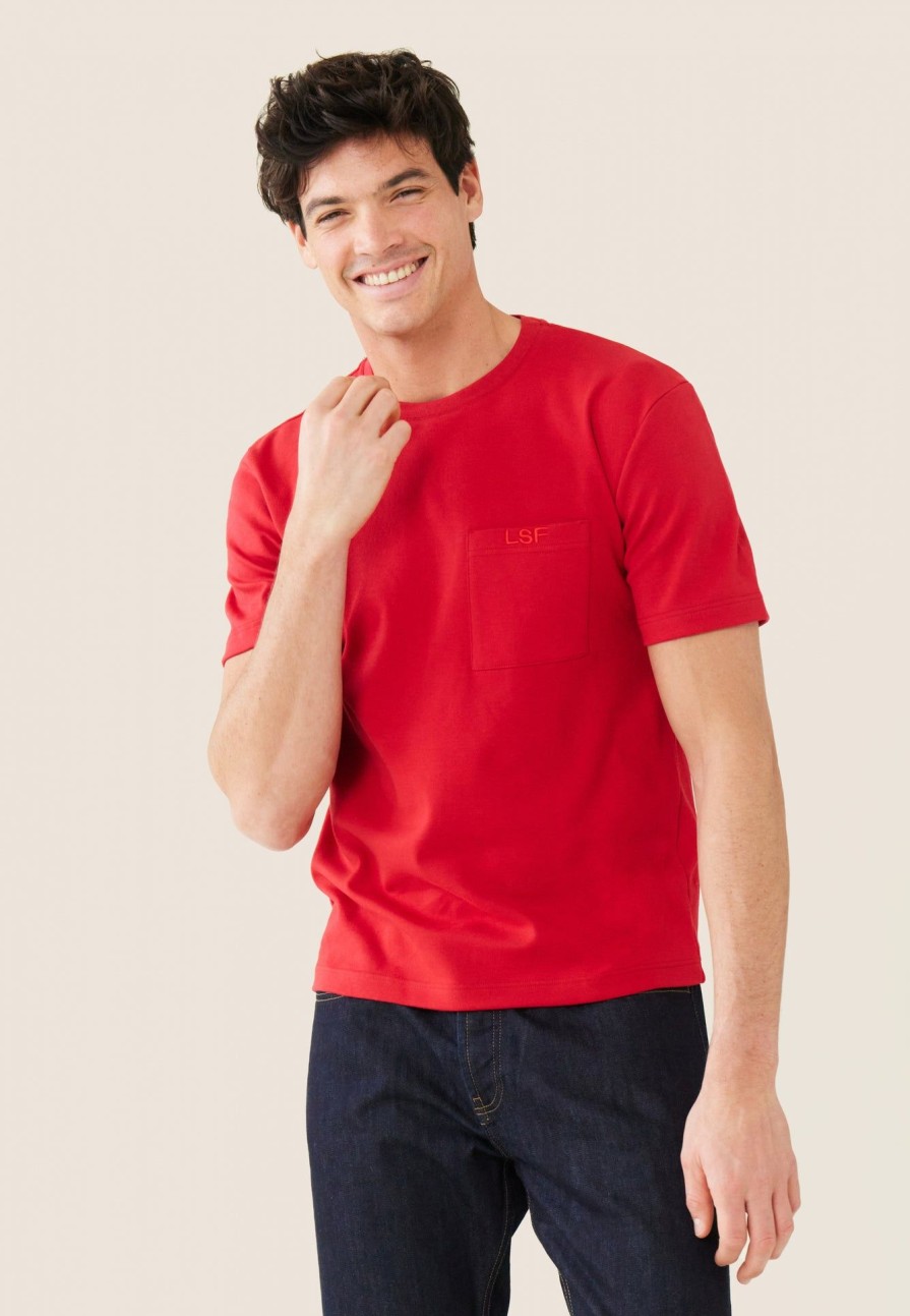 Le Slip Français Haut | T-Shirt Homme En Coton - Sasha-Rouge Cerise