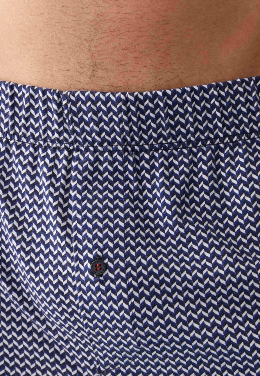 Le Slip Français Les Iconiques | Calecon En Jersey Souple En Coton - Fredo Chevron Bleu Blanc Noir