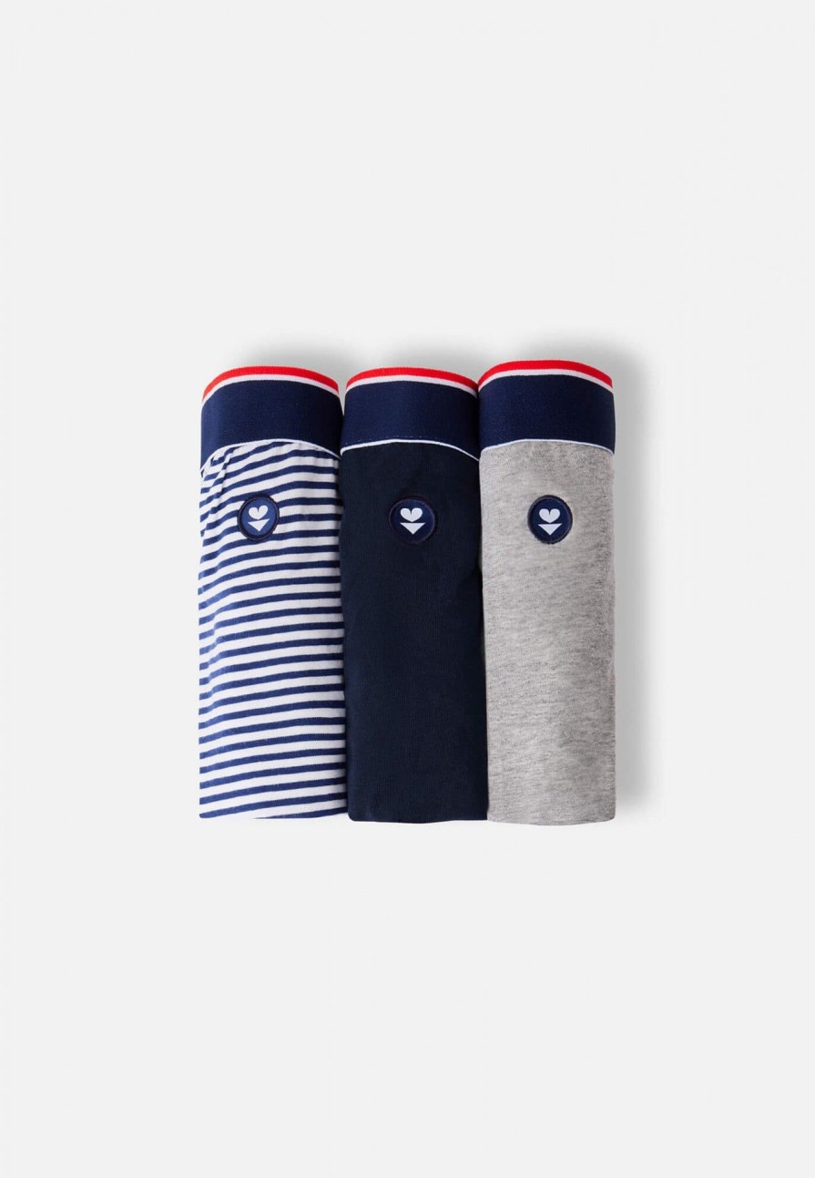 Le Slip Français Pack Sous-Vetements | Trio De Boxers Longs En Coton - Pack Boxers Michel Trio