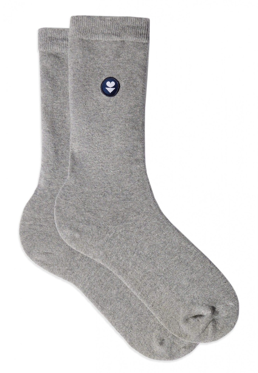 Le Slip Français Chaussettes En Coton | Chaussettes Mi-Hautes En Coton Bio - Lucas Gris Chine