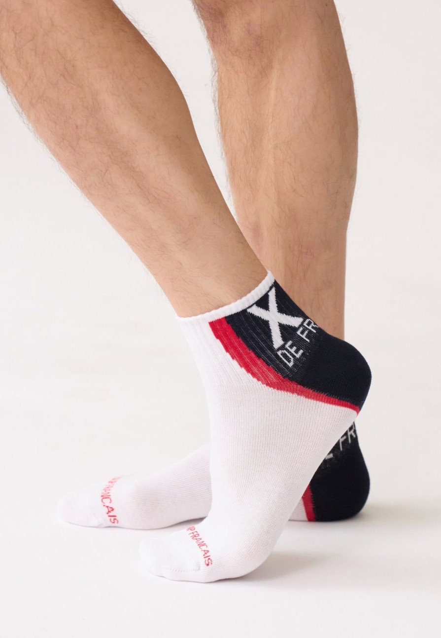 Le Slip Français Chaussettes De Sport | Chaussettes Courtes En Coton - Leon Coq Tricolore Xv De France