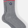 Le Slip Français Accessoires | Chaussettes Mi-Hautes En Coton Bio - Lucas Drapeau Gris Chine