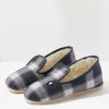 Le Slip Français Chaussons | Chaussons D'Interieur En Laine - Pantoufles Tartan Gris