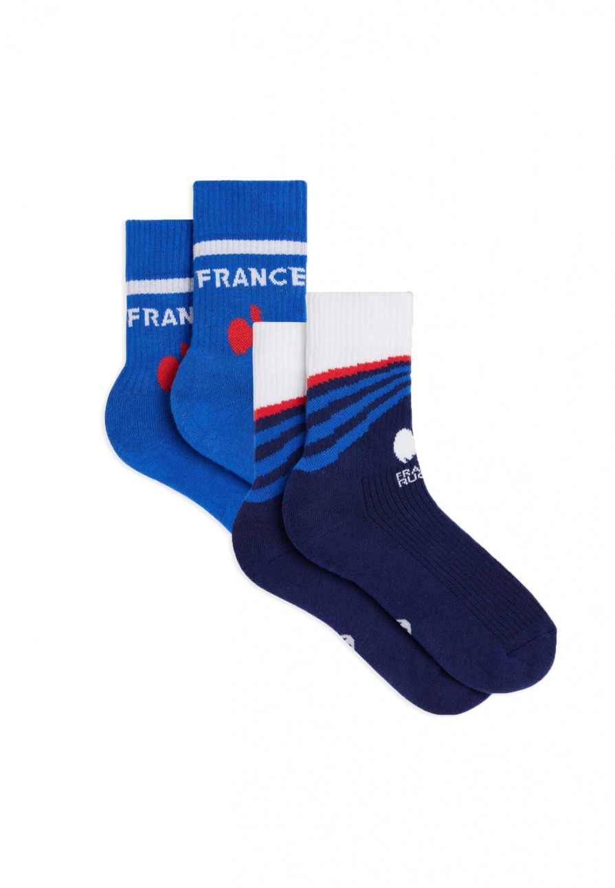 Le Slip Français Sous-Vetements De Sports | Duo De Chaussettes Mi-Hautes En Coton - Wilfried Duo Xv De France