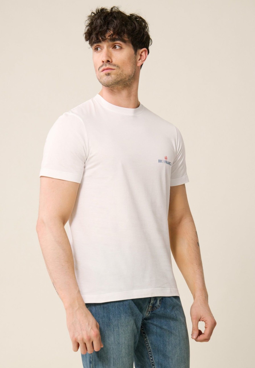 Le Slip Français Xv De France | T-Shirt Col Rond En Coton - Jean-F Blanc Xv De France