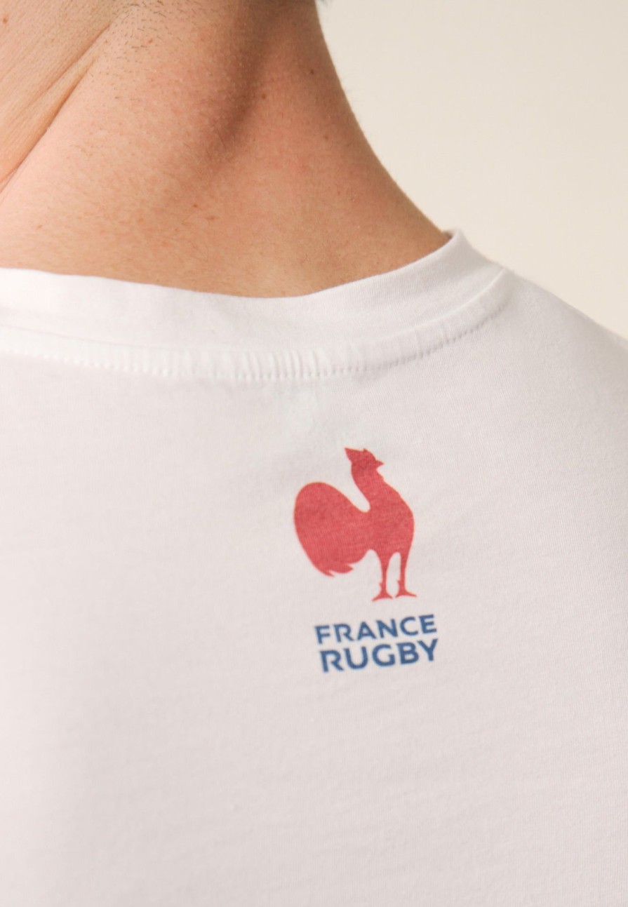 Le Slip Français Xv De France | T-Shirt Col Rond En Coton - Jean-F Blanc Xv De France