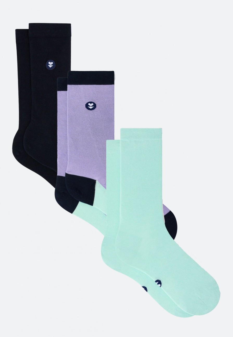 Le Slip Français Pack De Chaussettes | Trio De Chaussettes Mi-Hautes Mixtes En Coton - Pack Chaussettes Lucas Trio