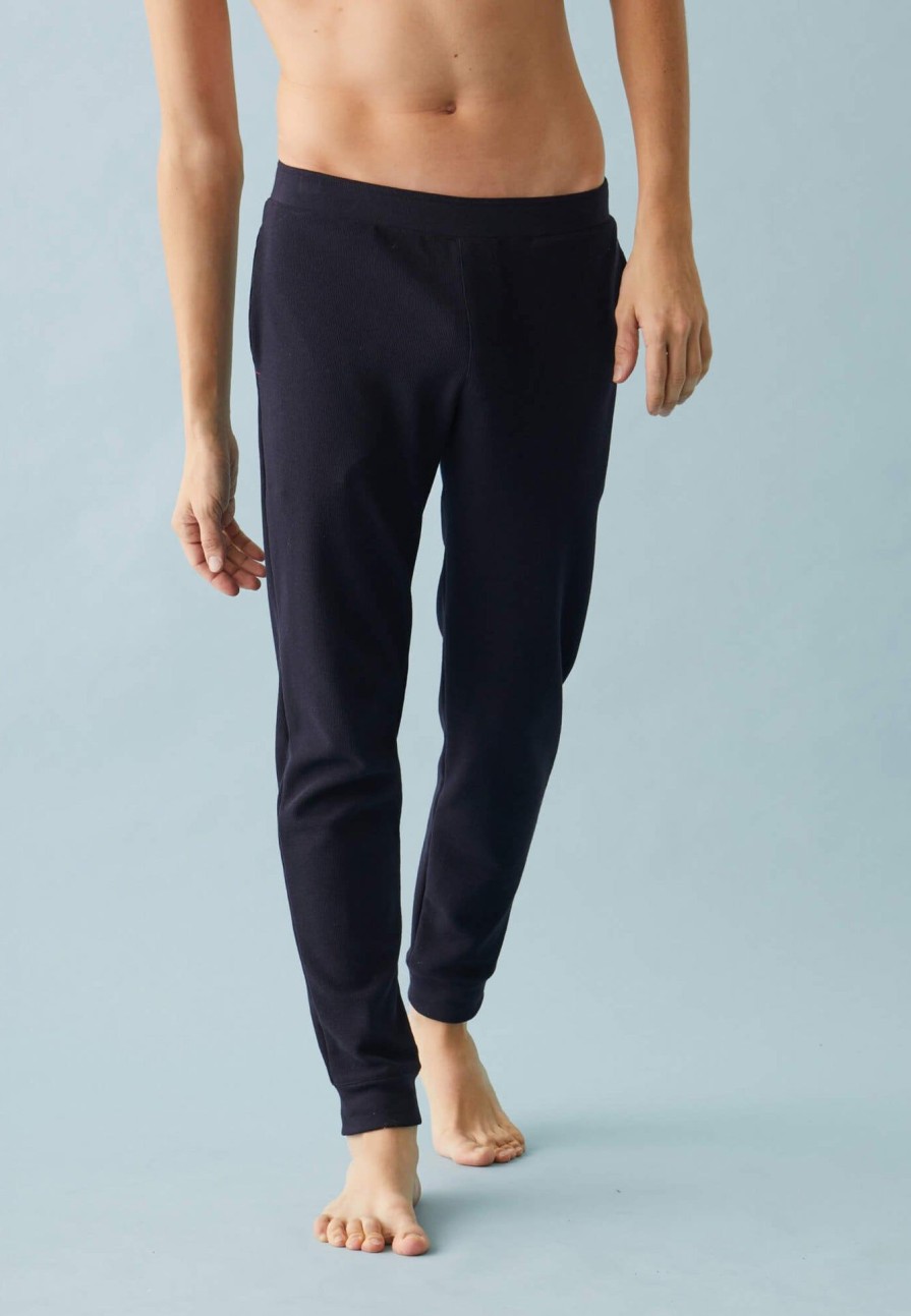 Le Slip Français Bas De Pyjamas | Pantalon De Pyjama En Coton Texture - Marc Auguste Marine