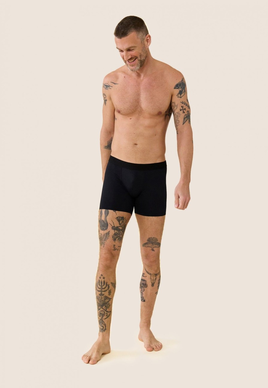 Le Slip Français Sous-Vetements De Sports | Boxer En Polyamide - John Training Boxer Long Noir