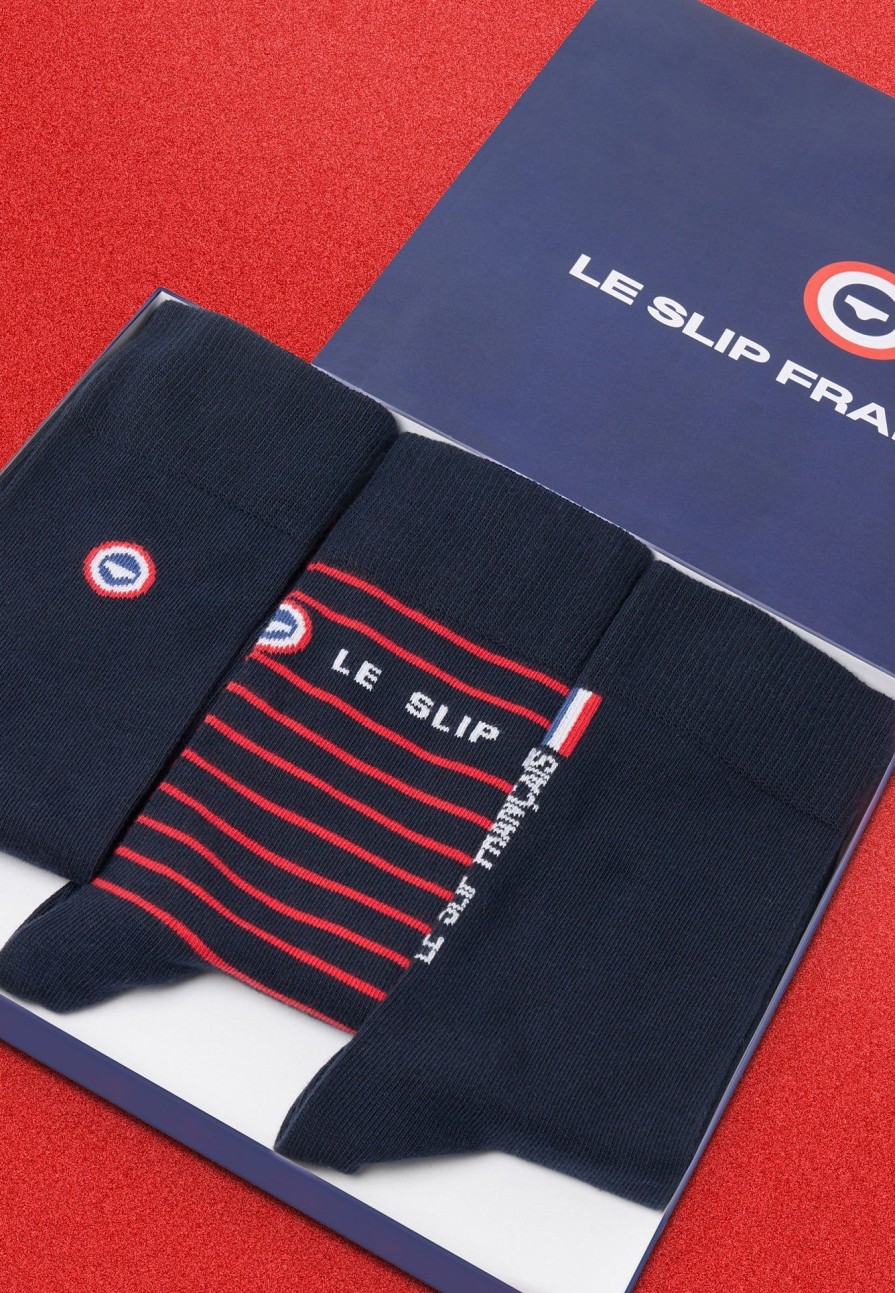 Le Slip Français Pack De Chaussettes | Les Chaussettes Des Francais - Coffret De 3 Paires De Chaussettes Des Francais