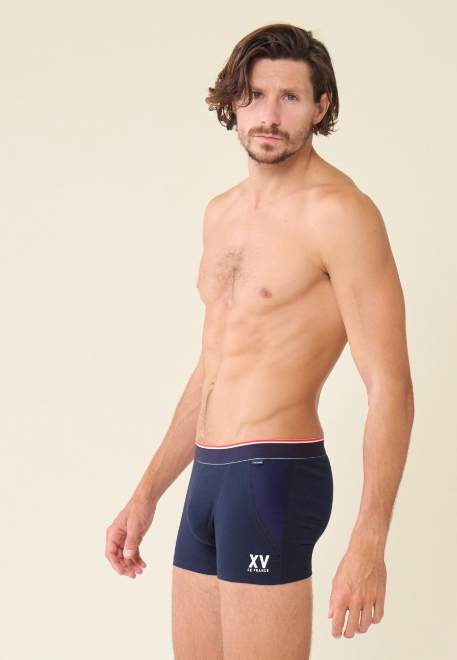 Le Slip Français Sous-Vetements De Sports | Boxer En Coton - Marius Bleu Marine Xv De France