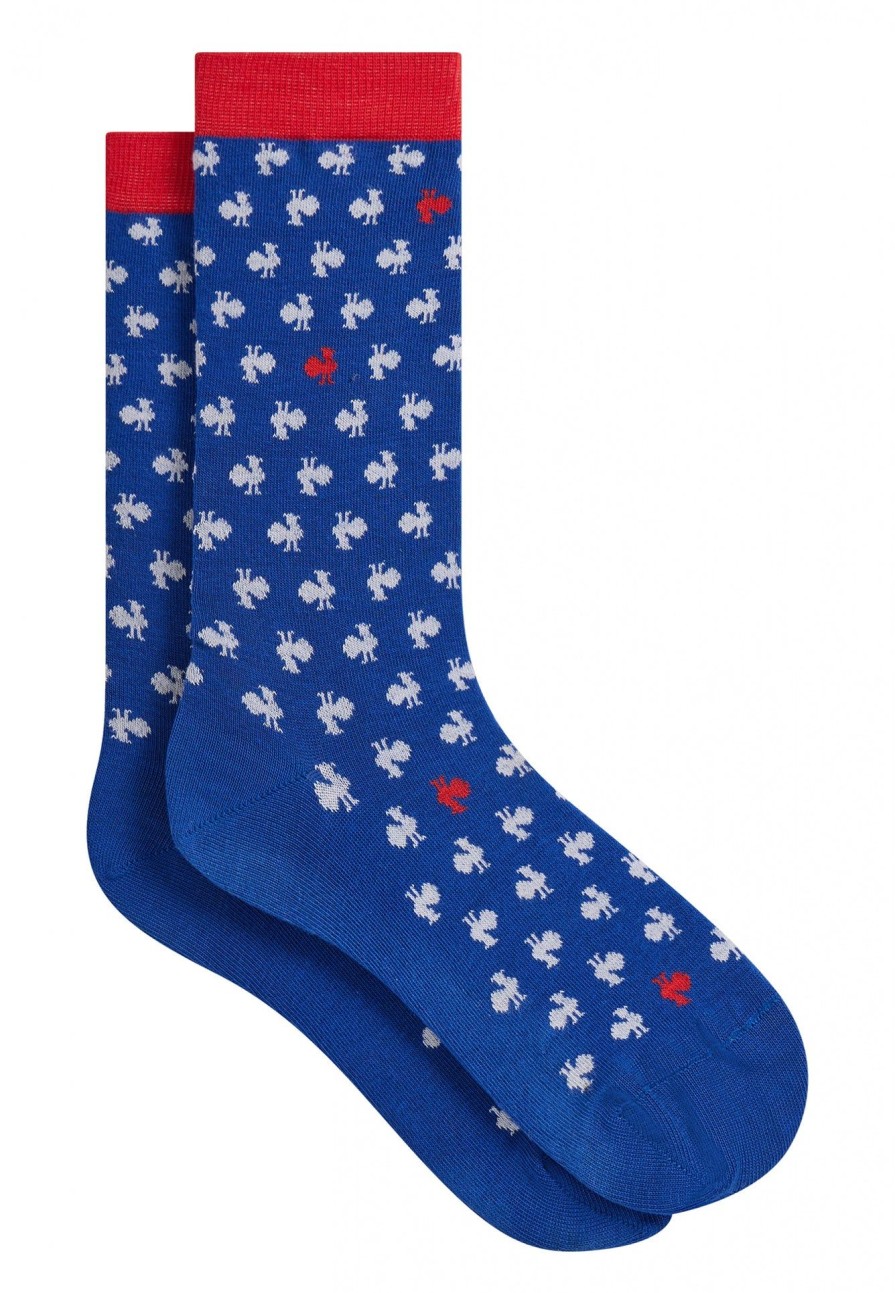 Le Slip Français Sous-Vetements De Sports | Chaussettes Mi-Hautes En Coton - Lucas Coq Bleu Blanc Rouge Xv De France