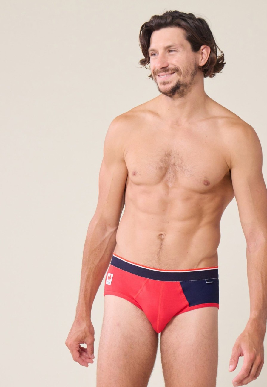 Le Slip Français Slips | Slip En Coton - Terrible Rouge/Bleu Marine Xv De France