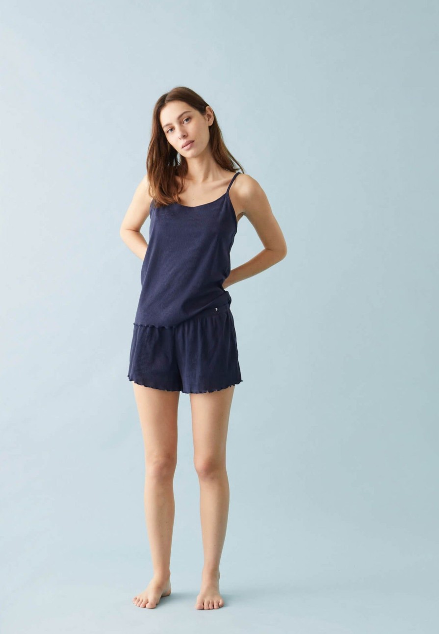 Le Slip Français Bas De Pyjama | Shorty En Coton - Audrey Marine