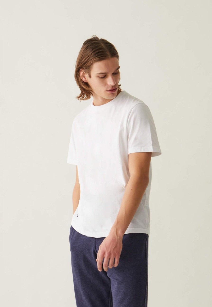 Le Slip Français Haut | T-Shirt Col Rond En Coton Bio - Jean Blanc