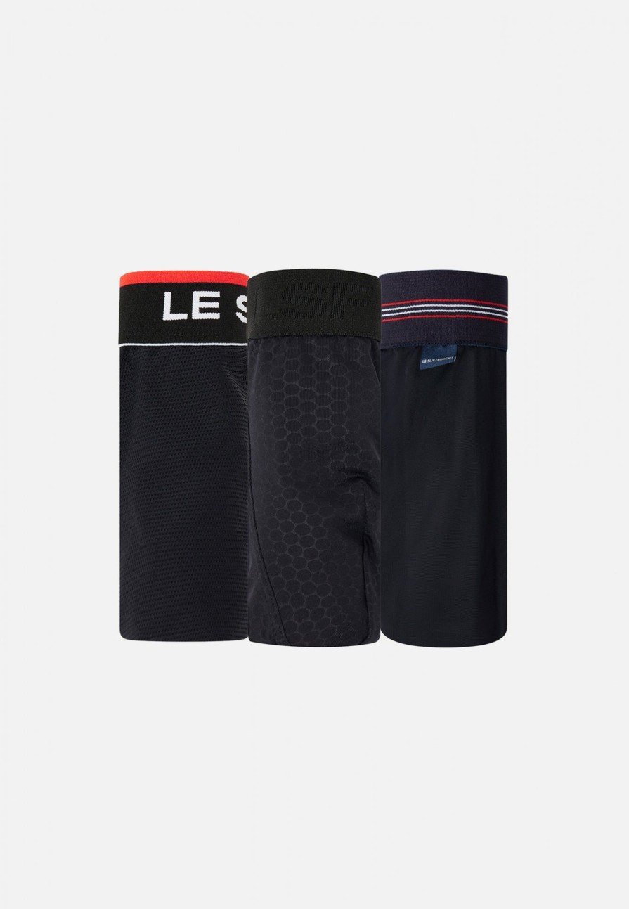 Le Slip Français Pack Sous-Vetements | Trio De Boxers De Sport - Pack Boxers Noir